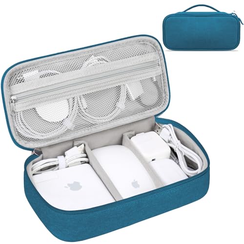 Lacdo Electronic Organizer Travel Cable Organizer Bag Pouch Tech Electronic Accessories Carry Case Portable Double Layers Charger Case for Cable, Cords, Charger, Earphone, Power Bank, Green - color: Green