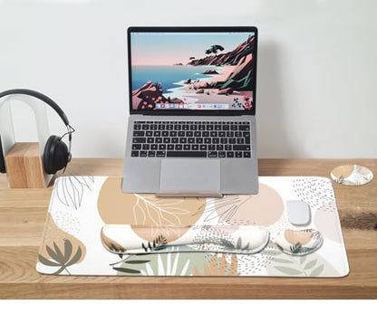 Large Mouse Pad Set,Extended Gaming Mouse Pad + Keyboard Wrist Rest Support - Minimalist - color: Minimalist