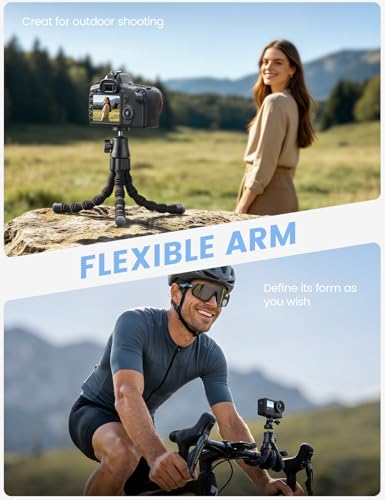 Lamicall Tripod for iPhone - [Ultra-Stable] Phone Tripod with Wireless Remote, Mini Flexible Phone Stand for Recording with 1/4'' Screw and Cold Shoe for iPhone Gopro Camera Pocket 3/4 fit Vlog Travel - style: Standard