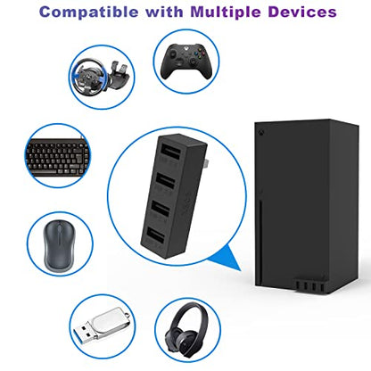 JZW-Shop 4 Ports USB Hub 2.0 for Xbox Series X, High Speed USB Hub Splitter Expansion Adapter Compatible with Xbox Series