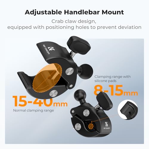 K&F CONCEPT Dual Super Clamp Camera Mount with 360° Ball Head, Bike/Motorcycle Handlebar Mount for Pole, Tripod, Desk, Flag, Umbrella - style: Super Clamp with Dual Clamp