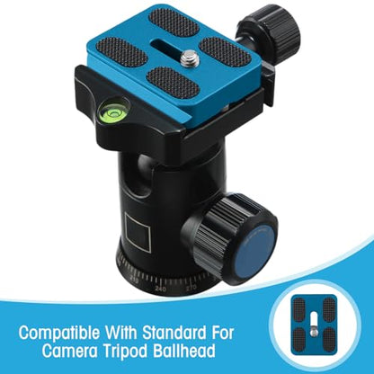 Frienda 2 Pieces Metal Quick Release Plate with 1/4''-20 Camera Screw Tripod Mount Plate Fits Standard for DSLR Camera Tripod Ball Head(Blue,Pu50) - color: Blue, style: PU50