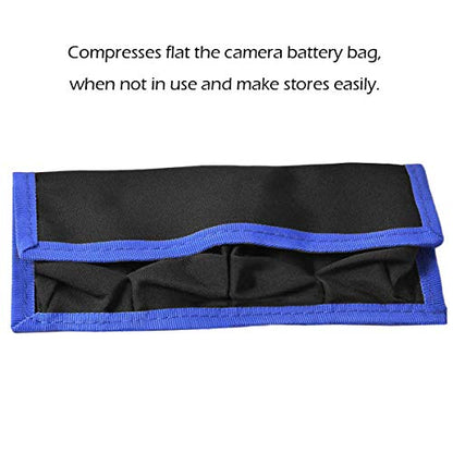 Meking DSLR Camera Battery Holder/Pouch/Case/Bag (4 Pocket) for AA Battery, Canon LP-E6 LP-E8 LP-E10 LP-E12 Battery, Nikon EN-EL14 EN-EL15 Battery, Sony NP-FW50 NP-F550 NP-FM500H Battery( 2Pcs ) - color: Blue 2pcs