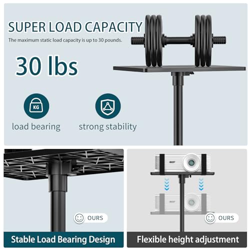 GLEAM Projector Stand Tripod from 23" to 51", Laptop Tripod Stand with Elastic Band, Height Adjustable for Office, Home, Stage, Studio, Multifunctional DJ Rack Stand
