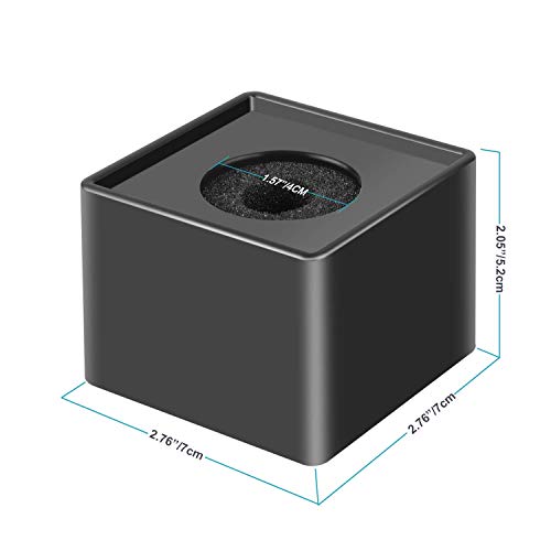 2 Pieces Portable Square Cube Shaped Interview Mic Microphone Flag Station Logo Superior ABS Material, Black and White - size: 7x7x5.2 cm