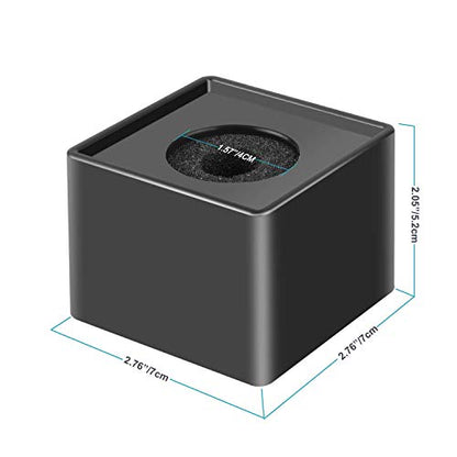 2 Pieces Portable Square Cube Shaped Interview Mic Microphone Flag Station Logo Superior ABS Material, Black and White - size: 7x7x5.2 cm
