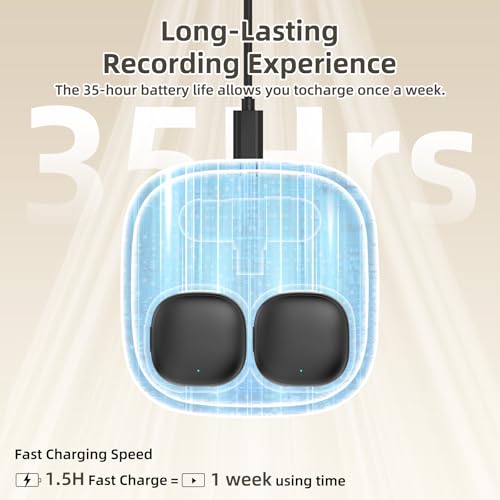 Wireless Lavalier Microphone for iPhone 16 15 Android - Ai Noise Cancelling Mini Phone Microphone USB C Magnetic Mic with 35H Charging Case for Video Recording Tiktok YouTube Vlogging