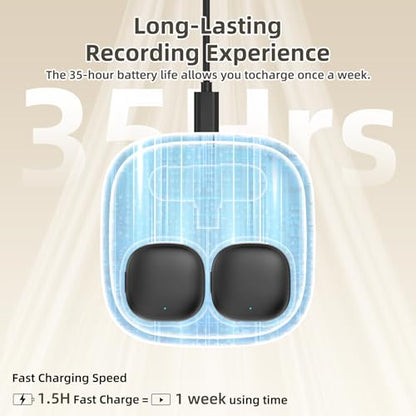 Wireless Lavalier Microphone for iPhone 16 15 Android - Ai Noise Cancelling Mini Phone Microphone USB C Magnetic Mic with 35H Charging Case for Video Recording Tiktok YouTube Vlogging