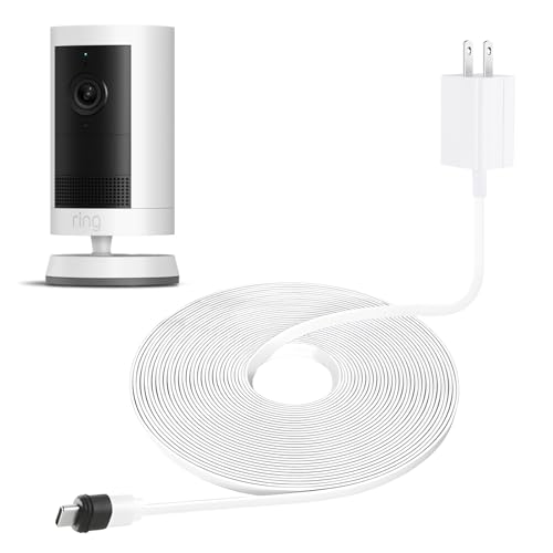 25ft/7.5m Weatherproof Charger Cable for Outdoor Cam Plus,Spotlight Cam Plus/Pro(Battery), with Power Adapter Continuously Charging Your Security Camera