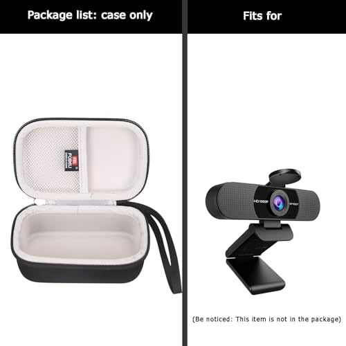 FBLFOBELI EVA Hard Case for eMeet C960 Web Camera/Logitech C920 C930e C922 C270/NexiGo N60 N930AF HD Webcam, Travel Carrying Storage Bag