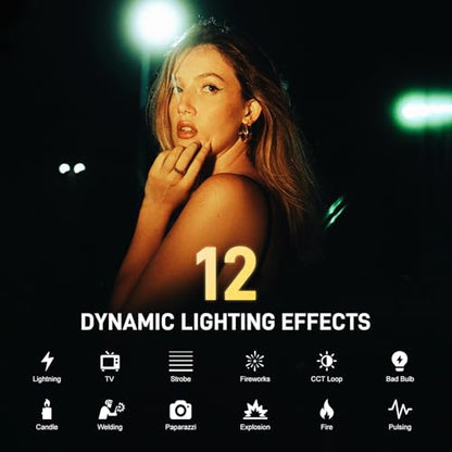 GVM 500W COB LED Video Light, APP Control, Bi-Color Continuous Output Lighting with Bowens Mount, 2700K-6800K, CRI/TLCI97+, 227040lux@1m, 12 Effects & 12 Sources for Studio Photography - size: 500W