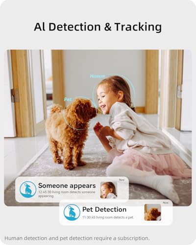 blurams Security Camera 2K, Baby Monitor Dog Camera 360-degree for Home Security (White + 64GB TF Card) - color: White-1Pack + 64GB TF Card