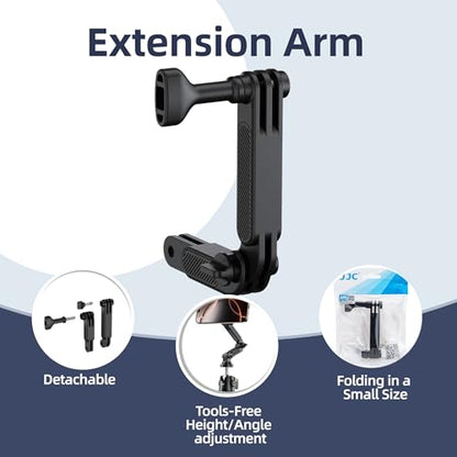 JJC Suction Cup Mount with Extension Arm for DJI Osmo Nano Action 5 Pro 4 3 Action Camera, Strong Stable Suction Cup Base Compatible with Gopro Hero 13 12 11 10, for Insta360 Ace Pro 2 Car Mount - color: Suction Mount w. Extension Arm