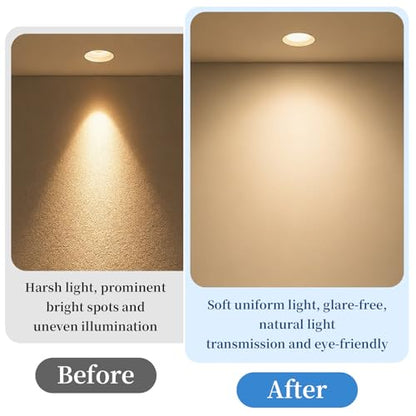 4 Pcs LED Light Diffuser, 11.8x11.8x0.039In PC Light Board Diffusion Cover Sheet, LED Dimming Film Anti-Glare for Soften Ceiling Light, LED Downlight, Spotlight LED Panel, Track Light