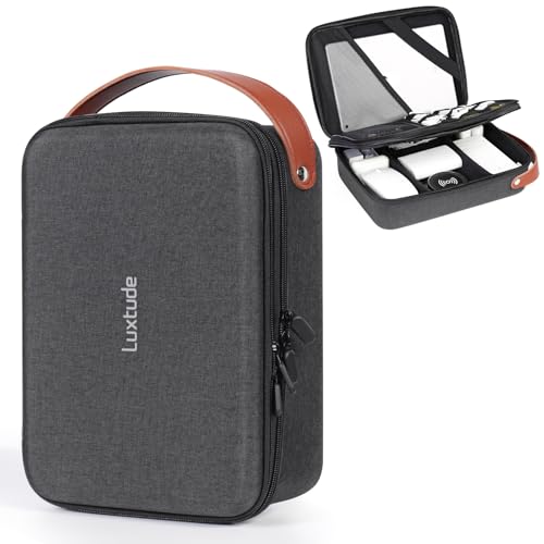 Large Electronics Organizer Travel Case for Chargers and Cords, Hard Case for Electronics, Travel Essentials for Chargers/Mouse/USB Drives/SD Cards, Tech Gifts (Case Only) - color: Black, size: Large
