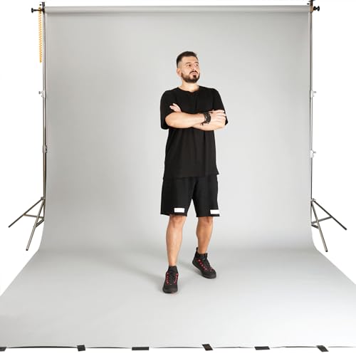 Yizhily Seamless Photo Photography Background Paper Backdrop for Photoshoot, Videos, YouTube, Livestream, 107" x36', Morning Mist, Light Grey - color: Morning Mist