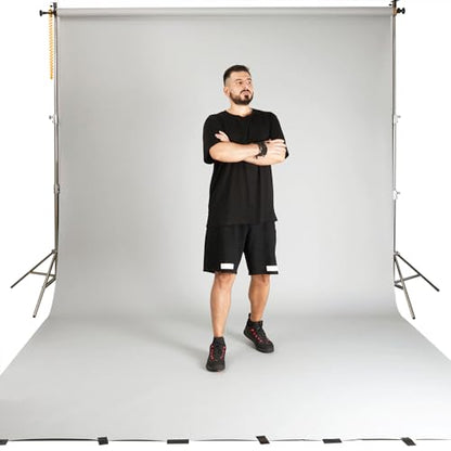 Yizhily Seamless Photo Photography Background Paper Backdrop for Photoshoot, Videos, YouTube, Livestream, 107" x36', Morning Mist, Light Grey - color: Morning Mist