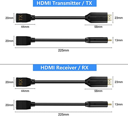 Wiistar HDMI Extender Over Cat5e/6 HDMI to RJ45 Extender Ethernet Network Converter Cable Repeater 1080P up to 60m HD MI Transmitter and Receiver for HDTV STB