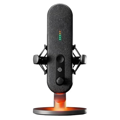SteelSeries Alias USB Mic for PC — 3x Bigger Capsule for Gaming, Streaming and Podcasting — Sonar for Streamers Audio Software — AI Noise Cancelling — LED (Renewed)