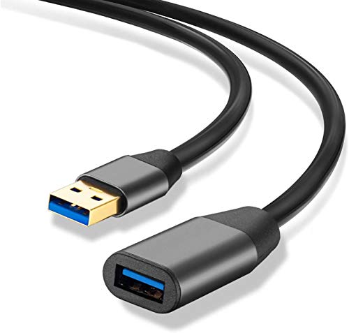 XXONE USB 3.0 Extension Cable 10ft, Aluminum Alloy USB Cable SuperSpeed USB 3.0 Type A Male to Female Extension Cord for Printer,PlayStation, Xbox,USB Flash Drive,Card Reader, Hard Drive, Keyboard - size: 10FT