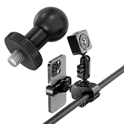 4 Piece 17mm Ball Head Mount Adapters Featuring 1/4 Inch Screw Compatible for Camera and Device Mounting Systems Action Camera Mount (A Model) - color: A model