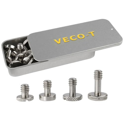 1/4"-20 Camera Screw Set, 16-Pack Stainless Steel Tripod Mount Screw, for Camera Cage, Tripod, Monopod, Quick Release Plate, Photography & Projector Mount Equipment