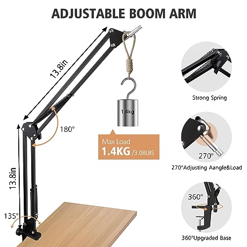 SUNMON Boom Arm for Fifine K688 Mic with 3/8" to 5/8" Adapter and Cable Sleeve - color: Fifine K688 Boom Arm with Cable Sleeve