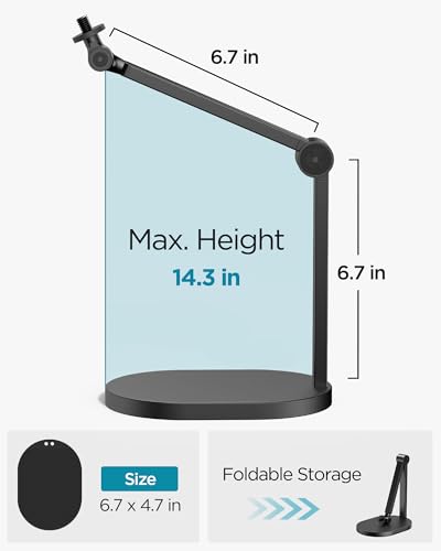 InnoGear Studio Mic Stand, Max Load 2.64 lb Microphone Arm Desk Mount Desktop Microphone Stand for Fifine AM8 K669B Blue Yeti HyperX QuadCast SoloCast AT2020, Webcams Cameras, Black
