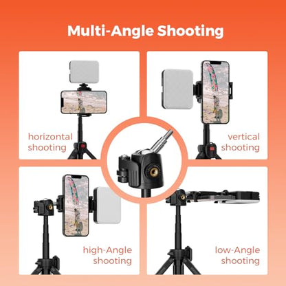 NearStream VK10 Vlogging Kit for Smartphone With Fill Light, Microphone, Phone Mount, Tripod, Bluetooth Remote Control - Content Creator or YouTube Starter Kit for Streaming