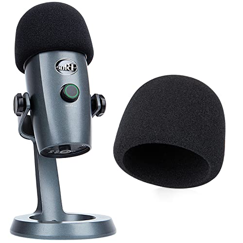 YOUSHARES Yeti Nano Microphone Foam Windscreen - Mic Wind Cover Pop Filter Foam Cover, Professional Customized for Blue Yeti Nano, The Thicker Blue Yeti Nano Pop Filter is a Good Option. - color: blue yeti nano pop filter