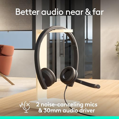 Logitech H570e USB Headset with Microphone for PC and Mac, USB-C Wired Headset with Stereo Sound, Noise-Canceling Mics and Inline Controls, Certified for Microsoft Teams, Black (Pack of 12) - size: Teams (Pack of 12), style: Stereo