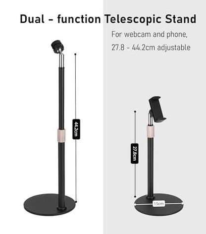 B15 All Metal Webcam Phone Desk Camera Stand 360° Swivel Holder for Webcam C960 C930e C930 C920 C920S C922x C922 Brio 4K C925e C615 and Other 1/4'' Thread Devices