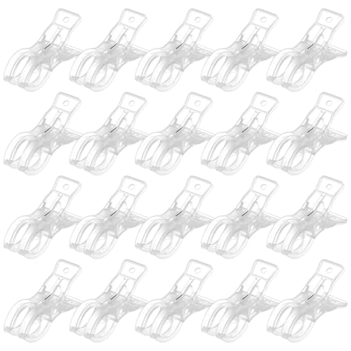 LemonRoad 20 Pack Large Balloon Arch Clips Plastic Transparent Backdrop Spring Clamps 3.5 Inch Heavy Duty Clip for Balloon Arch Kit Birthday Decoration Crafts Woodworking Photography Studios (Clear) - color: Clear