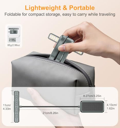 Gritin 2026 Gen 2 Book Light for Reading- 32 Eye Caring Full Spectrum LED | 5 Colors & 5 Brightness, Adjustable Wide/Narrow Beam, Upgrade 1500mAh Long-Lasting Rechargeable Clip on Light-Sea Blue - color: Sea Blue