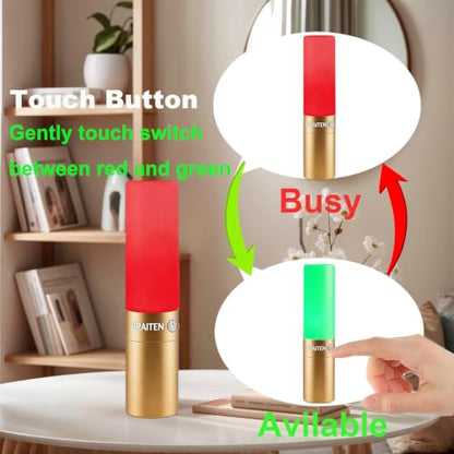 Busy Light for Office, Do Not Disturb Indicator Light,Dimmable Lamp Brightness Adjustable (Gold, 2" L X 2" W X 9" H) - color: Gold