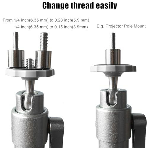 2PCS Screw Adaptor 1/4 inch Female to M6 Male 1/4 inch Female to M4 Male Mounting Camera Tripod Thread Adaptor for Projector DSLR Camera Camcorder Digital Voice Recorder