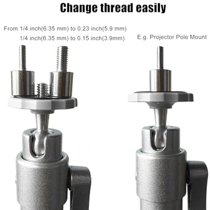 2PCS Screw Adaptor 1/4 inch Female to M6 Male 1/4 inch Female to M4 Male Mounting Camera Tripod Thread Adaptor for Projector DSLR Camera Camcorder Digital Voice Recorder