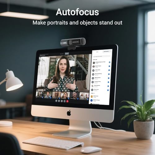 5MP Webcam for PC, 2K HD Camera with Privacy Cover, 78° FOV Auto-Focus & Dual Noise-Reducing Mic, Plug&Play USB Webcam for Streaming, Conferencing, Zoom, Skype, Teams