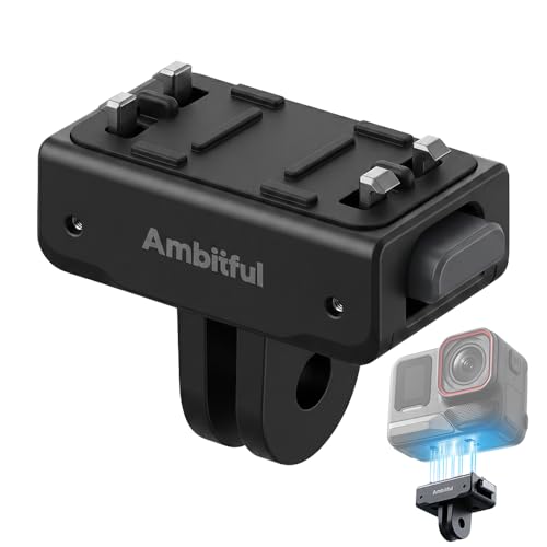 AMBITFUL IA02 Magnetic Quick Release Mount Base, 2-Prong Action Camera Adapter for Insta360 Cameras, Quick Swap Camera Mount for Tripod, Selfie Stick, Extension Pole and Outdoor Shooting - color: Foldable Dual Prong Mount