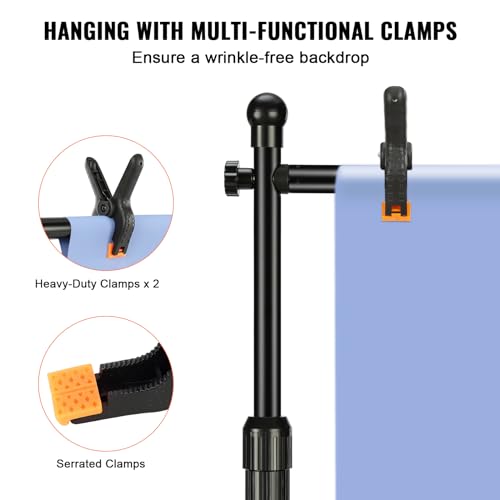 VEVOR 10ft x10ft Pipe and Drape Kit, Heavy Duty Backdrop Stand with Carbon Steel Base, Adjustable Backdrop Support with 2 Clamps and A Carry Bag for Wedding, Party, Event, Photography and Exhibition - size: 10 x 10 ft