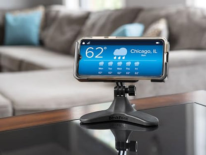 WeatherTech DeskFone Two View Universal Phone Holder for Flat Surfaces, Office, Kitchen, Nightstand - Rose Gold Metal Knobs - color: Rose Gold Metal Knobs