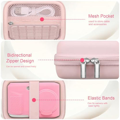 Case for Kodak PIXPRO FZ45 Digital Camera (Hard Case + Soft Silicone Cover) | Kodak PIXPRO FZ45 Digital Camera Hard Carrying Case and Soft Silicone Protective Case with Removable Lens Cover, Pink - color: Pink