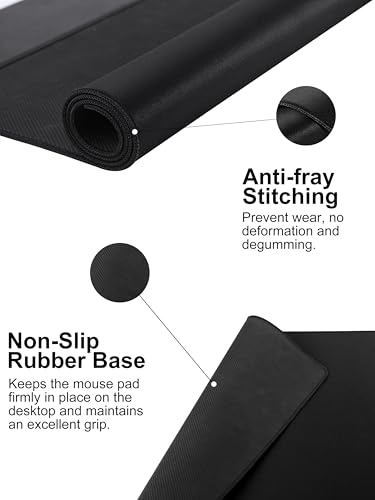 TopMade Mouse Pad with 15W Wireless Charging, Removable 8-Digit Solar Calculator, 31.5" x 15.75" XXL Large Desk Pad, Gaming Computer Keyboard Pad, Waterproof Mousepad Home Office Desk Mat, Black - color: Black-Calculator-31.5"x15.8"
