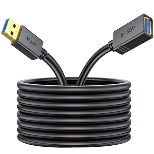 VCZHS Tech USB Extension Cable 3.3ft, USB 3.0 Extender for High-Speed Data Transfer & Fast Charging, Durable & Flexible for Mouse, Keyboard, Printer, Flash Drive, Webcam, and More - color: Black, size: 3.3FT