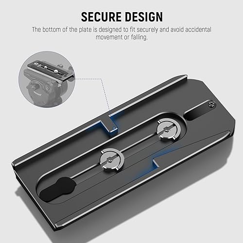 Neewer 2 Pack 501PL Tripod Fluid Head Quick Release Plate, Camera Mounting Plate with 1/4" 3/8" Screws, Anti Off Pin for GM001 GM002 GM006 Fluid Heads, QR5 - style: QR5/2 Pack