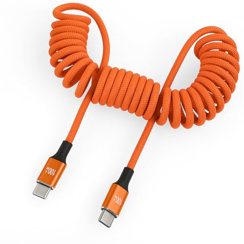 USB C Cable 100W Braided, 4K@60Hz Video Output, for Nikon Z9, RED Komodo-X, SmallHD Indie 7, LG OLED - color: Orange Braided, style: 100W