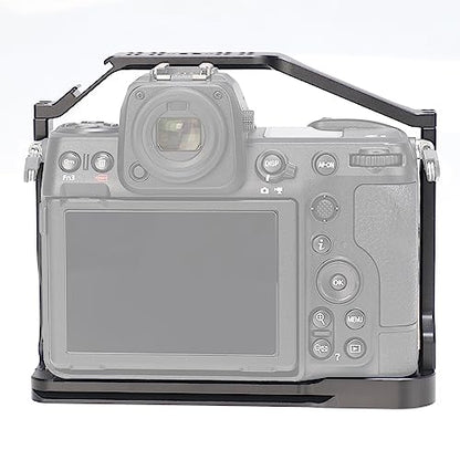 Z8 Cage Support, Hersmay Video Stabilizer Camera Cage with Top Handle for Nikon Z8 Camera Cage Accessories DSLR Rig with Cold Shoe,Handle Locating Holes,Multiple 1/4" 3/8" Screw Holes
