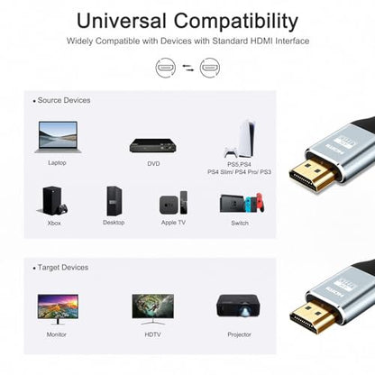 Cheges HDMI Cable 4K 60 Hz 20 ft, High Speed HDMI 2.0 Cables, 18Gbps, 4K @ 60Hz, Ultra HD, 2160P,1080P, ARC, 3D, HDCP 2.2 Cord Braided, for Laptop, Monitor, PS5, PS4, Xbox One, Fire TV - size: 20 ft