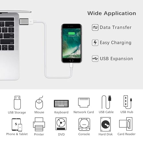 USB C to USB Adapter 3.1 Gen 2, 10Gbps USB to usbc Adapter, USB-c Male to USB 3.0 A Female USB 3.2 Type C OTG Converter for MacBook pro Laptop PC iMac iPad air