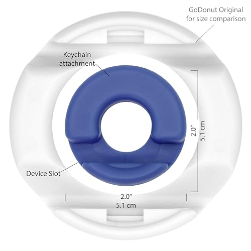 GoDonut Mini – Portable Keychain Cell Phone Stand & Holder – Desk Accessory Perfect for Travel, Office & Nightstand – Compatible with iPad mini and Smartphones - Blue - color: Blue